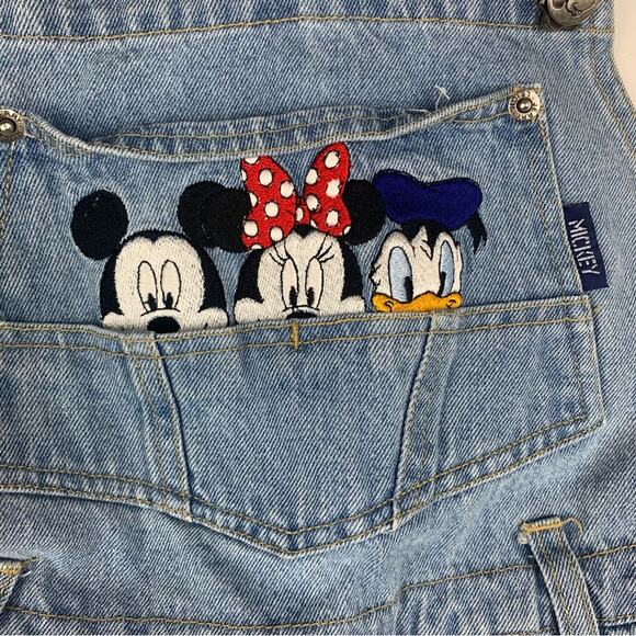 Vintage Disney kids size 14 denim overalls mickeys stuff embroidered Minnie duck - Picture 6 of 10